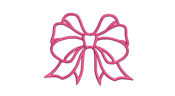 Applique Bow C Machine Embroidery File design 5x7 hoop - Ribbon Bow Applique Download