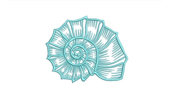 Seashell Machine Embroidery File design - 5 x 7 inch hoop - Shell Embroidery Design