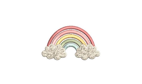 3D Chenille Rainbow used with 3D Puffy Foam - Machine Embroidery File design 4x4 inch hoop - Puff Embroidery