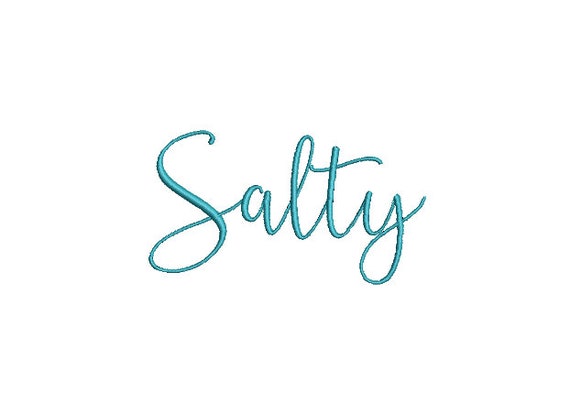 SALTY  Machine Embroidery File design 4 x 4 inch hoop - instant download - Embroidery Word Design