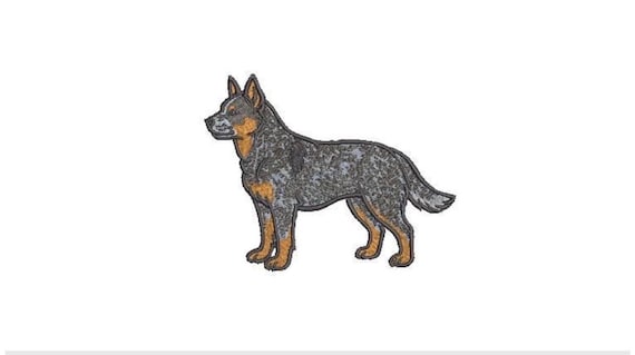 Blue Heeler Machine Embroidery File design - 4x4 inch hoop - Australian Cattle Dog Embroidery Download