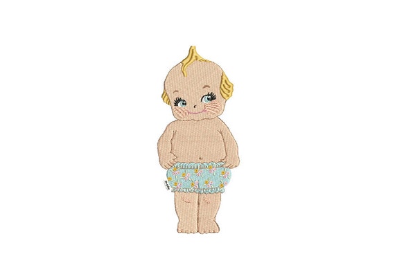 Kewpie Doll Cupie Machine Embroidery File design 5x7 inch hoop - instant download