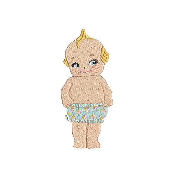 Kewpie Doll Cupie Machine Embroidery File design 5x7 inch hoop - instant download