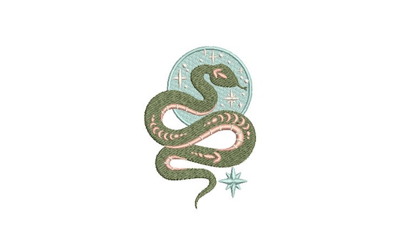 Boho Snake Machine Embroidery File design - 4 x 4 inch hoop - instant download - Mystical Snake Design