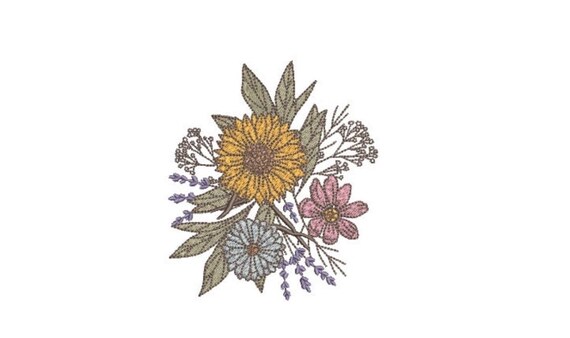 Native Wildflowers - Machine Embroidery File design - 4x4 inch hoop - Floral Embroidery Design - Instant download