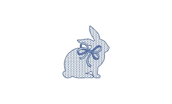 Bunny With Bow - Machine Embroidery File Design 3x3 inch hoop - Easter Embroidery Design