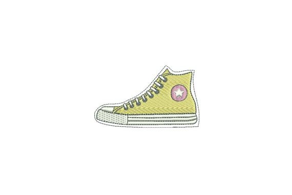 High Top Shoe Big Feltie Machine Embroidery File design 4 x 4 inch hoop