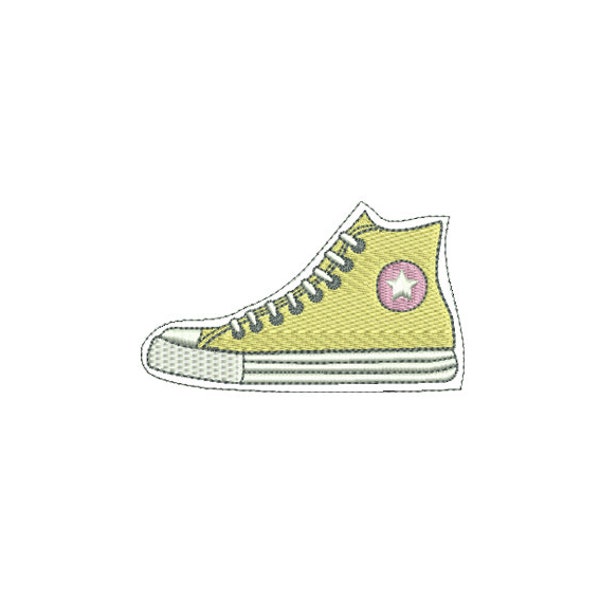 High Top Shoe Big Feltie Machine Embroidery File design 4 x 4 inch hoop