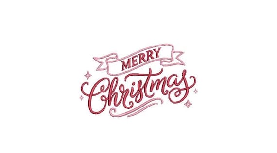 Merry Christmas Scroll Embroidery - Machine Embroidery File design - 4x4 inch hoop - Xmas Embroidery File