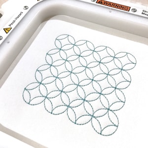 Sashiko quilting square Machine Embroidery File design 4x4 inch hoop
