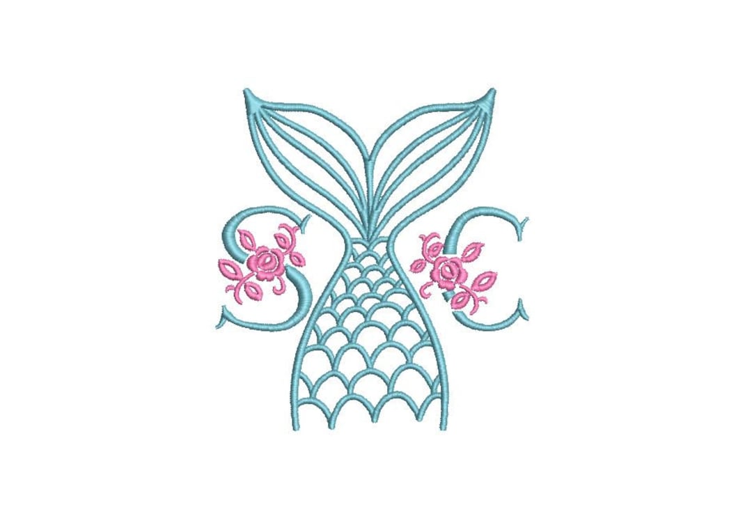 Mermaid Tail Embroidery Design Mermaid Machine Embroidery - Etsy