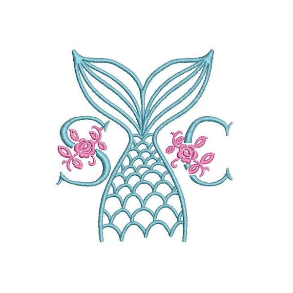 Mermaid Applique Embroidery Design Etsy