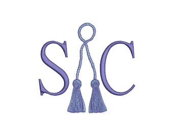 Double Tassel Machine Embroidery -File design  -4x4 inch hoop - instant download - Chinoiserie Chic