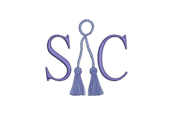 Double Tassel Machine Embroidery -File design  -4x4 inch hoop - instant download - Chinoiserie Chic