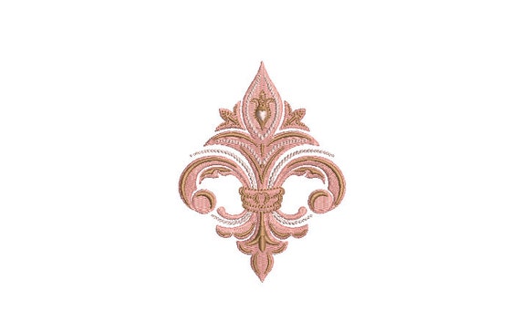 Heart Fleur De Lis embroidery - Machine Embroidery File design - 4 x 4 inch hoop - instant download