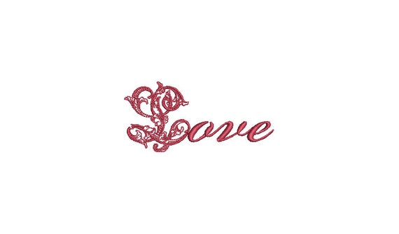 Romantic Love Embroidery -  Machine Embroidery File design - 4x4 inch - valentines embroidery design