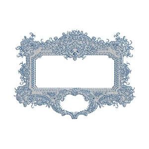 Baroque Rectangle Frame - Machine Embroidery File design - 4x4 inch hoop - Monogram Frame