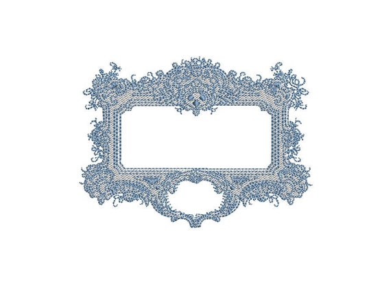 Baroque Rectangle Frame - Machine Embroidery File design - 4x4 inch hoop - Monogram Frame