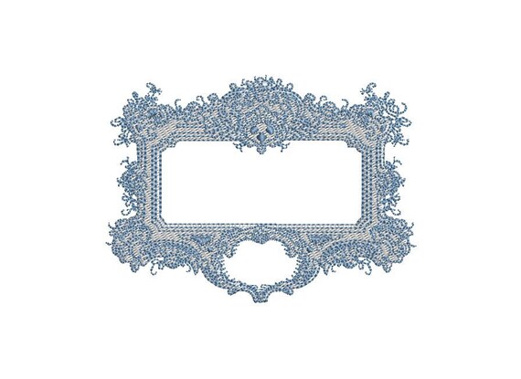 Baroque Rectangle Frame - Machine Embroidery File design - 4x4 inch hoop - Monogram Frame