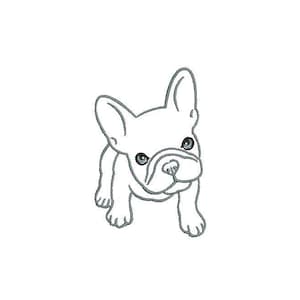 Machine à broderie bouledogue Français fichier de broderie Machine design 4 x 4 pouces cerceau Frenchie broderie