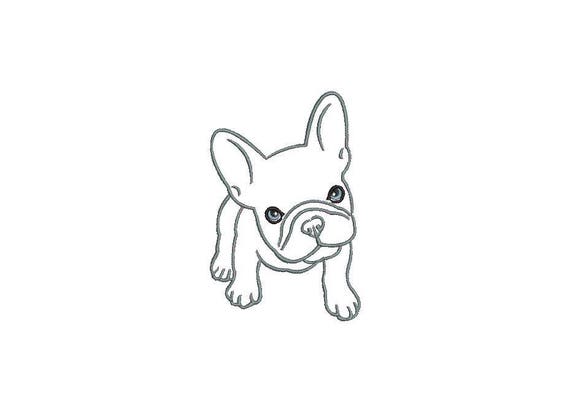 Machine Embroidery French Bulldog Machine Embroidery File design 4x4 inch hoop Frenchie Embroidery