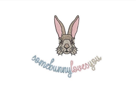 Some bunny loves you - Machine Embroidery File design 4 x 4 inch hoop - Easter Embroidery Design
