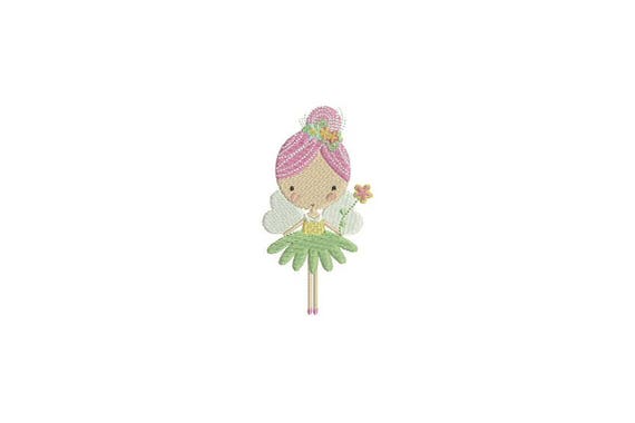 Flower Fairy Doll Machine Embroidery File design 4x4 inch hoop - Flower Fairy 1