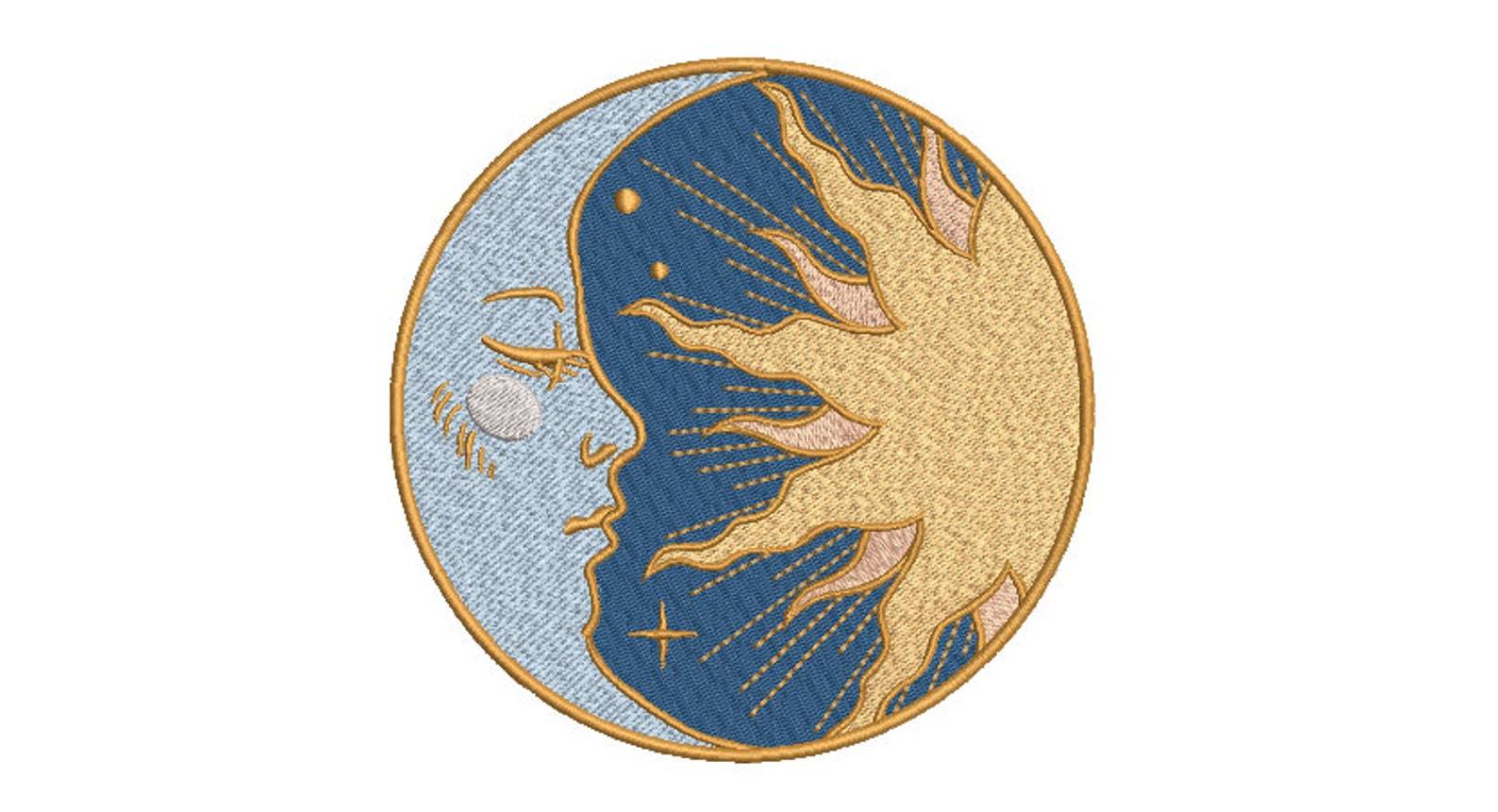 Sun and Moon Machine Embroidery File Design 5 X 7 Inch Hoop Etsy
