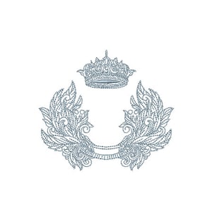 Baroque Crown Frame - Machine Embroidery File design - 4x4 inch hoop - Monogram Frame