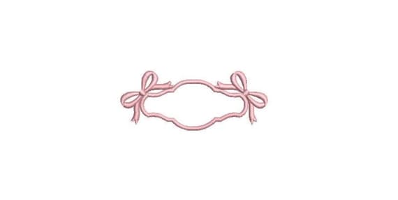 Bow Banner - Monogram Frame - Machine Embroidery File design -  4x4 inch hoop - Monogram Embroidery Design