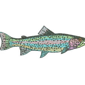 Rainbow Trout Machine Embroidery File design - 4x4 inch hoop - Fish Design - Fish Embroidery