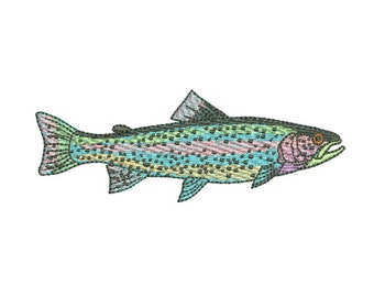 Rainbow Trout Machine Embroidery File design - 4x4 inch hoop - Fish Design - Fish Embroidery