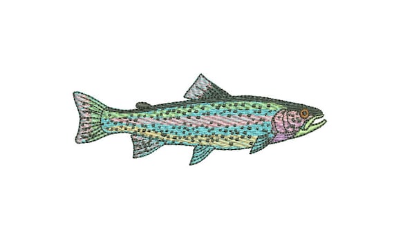 Rainbow Trout Machine Embroidery File design - 4x4 inch hoop - Fish Design - Fish Embroidery