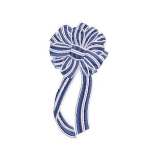 Maskinbroderifil med bandrosett - 10 x 10 cm båge - Monogramdesign - Rosettbroderidesign