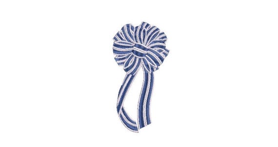 Ribbon Rosette Machine Embroidery File design - 4 x 4 inch hoop - Monogram Design - Bow embroidery Design