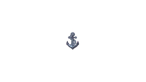 Mini Anchor Machine Embroidery File design - 4 x 4 inch hoop  - instant download - 3cm