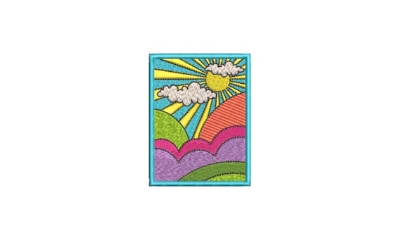 Sunshine Patch Machine Embroidery File design  - 4 x 4 inch hoop - Rainbow Embroidery Design - 3 inch patch design
