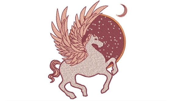 Mystical Pegasus Machine Embroidery File design - 5x7 inch or 13x18cm hoop - instant download