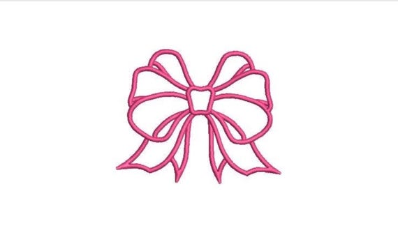 Applique Bow C Machine Embroidery File design - 4x4 hoop embroidery design - Fabric Applique