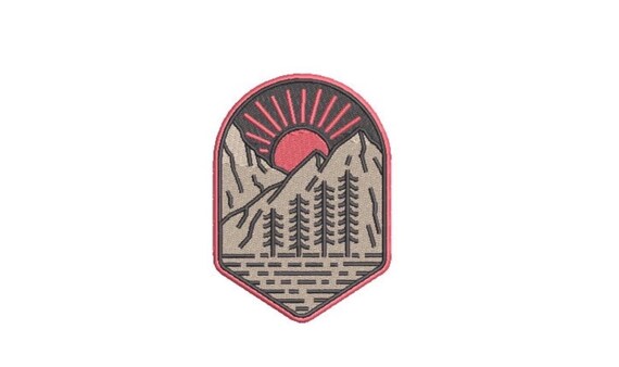 Nature Explore Patch Embroidery Design - Hiking Embroidery Design -  Machine Embroidery File design 4 x4 inch hoop