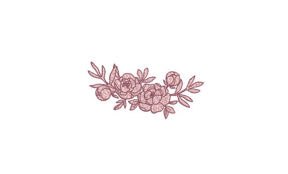 Simplistic Roses Machine Embroidery File design -  4x4 inch hoop - Rose Machine Embroidery design