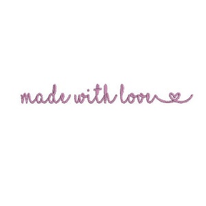 Hergestellt mit Liebe - Worte - Maschine Stickerei Datei Design - 4 x 4 Zoll Reifen - Quilt Label