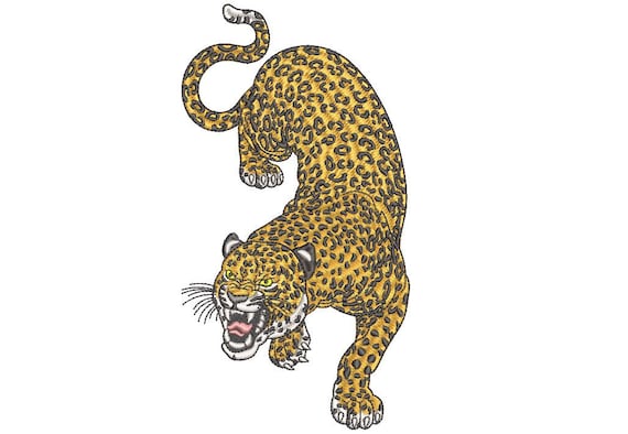 Leopard Machine Embroidery File Design 5x7 Inch Hoop Instant Download 