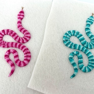 3D Puff Snake Machine Embroidery File design - 4 x 4 inch hoop - instant download -  3D Puff Embroidery Design