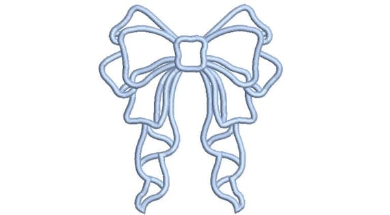 Applique Bow A Machine Embroidery File design 5x7 hoop - Ribbon Bow Applique Download