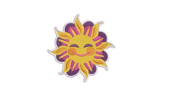 Happy Boho Sun - Machine Embroidery File design - 4x4 inch hoop - instant download - Sun Embroidery File