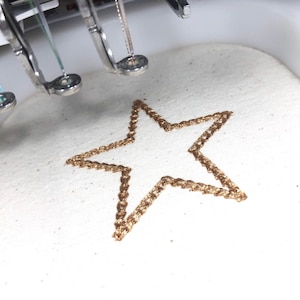 Chain Stitch Star - 5cm - Machine Embroidery File design - 4x4 inch hoop - Monogram Frame