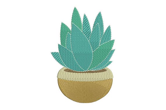 Succulent Plant 2 Machine Embroidery File design 13x18cm hoop