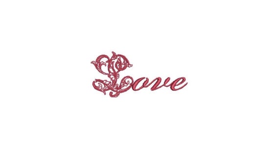 Romantic Love Embroidery -  Machine Embroidery File design - 4x4 inch - valentines embroidery design