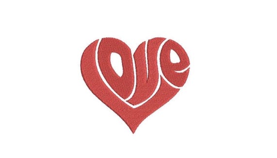 Heart Shape Love Machine Embroidery File design - 4x4 inch hoop  -instant download - Embroidery Design - Heart Embroidery